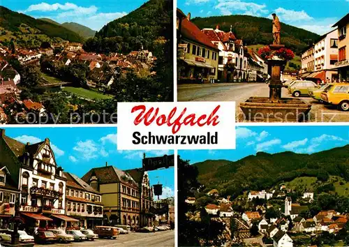 AK / Ansichtskarte Wolfach Panorama Brunnen Hotel Kat. Wolfach Schwarzwald