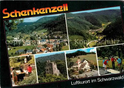 AK / Ansichtskarte Schenkenzell Panorama Minigolf Burgruine Kirche Park Kat. Schenkenzell Schwarzwald