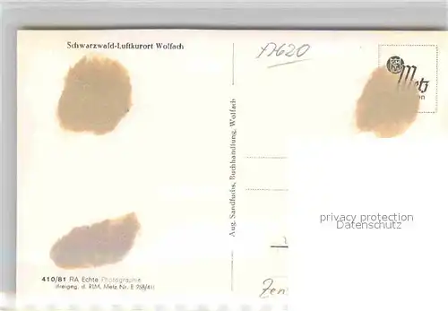 AK / Ansichtskarte Wolfach Panorama Stempel auf AK freigegeben Kat. Wolfach Schwarzwald