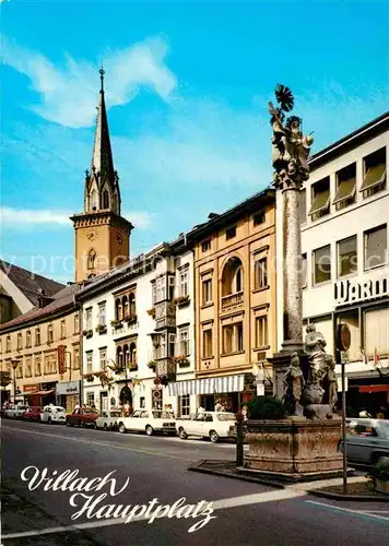 AK / Ansichtskarte Villach Kaernten Hauptplatz Dreifaltigkeitssaeule Stadtpfarrkirche  Kat. Villach