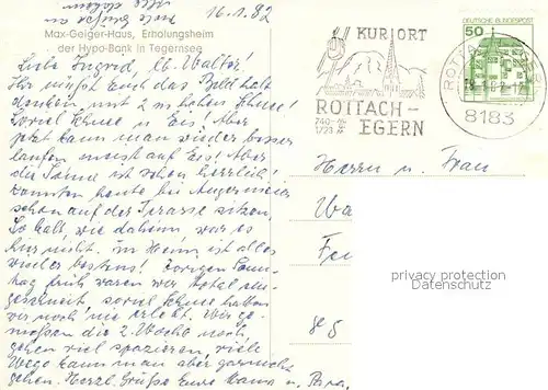 AK / Ansichtskarte Rottach Egern Max Geiger Haus Erholungsheim Hypo Bank Tegernsee  Kat. Rottach Egern