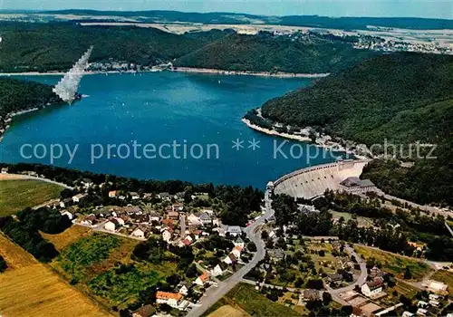 AK / Ansichtskarte Edersee Sperrmauer Edertalsperre Schloss Waldeck Fliegeraufnahme Kat. Edertal