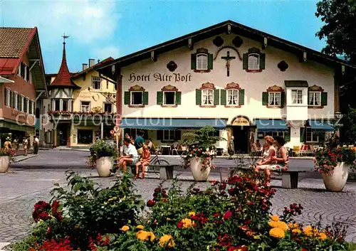 AK / Ansichtskarte Oberammergau Hotel Alte Post am Dorfplatz Passionsspielort Kat. Oberammergau
