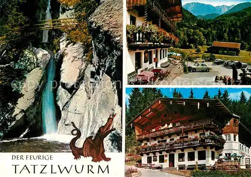 AK / Ansichtskarte Oberaudorf Der Feurige Tatzlwurm Althistorischer Alpengasthof Wasserfall Kat. Oberaudorf