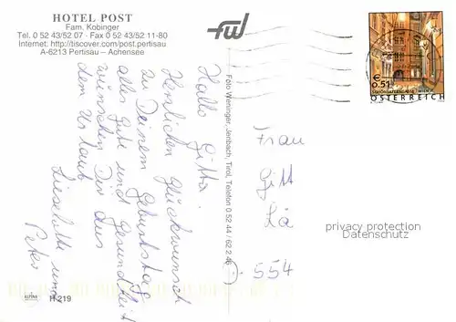 AK / Ansichtskarte Pertisau Achensee Hotel Post Hallenbad Sauna Alpen Kat. Eben am Achensee
