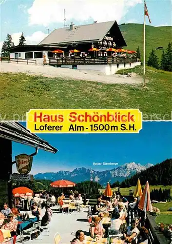 AK / Ansichtskarte Lofer Haus Schoenblick Loferer Alm Sonnenterrasse Reiter Steinberge Kat. Lofer