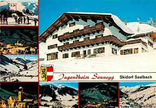 AK / Ansichtskarte Saalbach Hinterglemm Jugendheim Sonnegg Skidorf Wintersportplatz Alpen Kat. Saalbach Hinterglemm