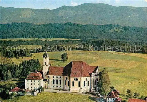 AK / Ansichtskarte Steingaden Oberbayern Wallfahrtskirche Wies Fliegeraufnahme Kat. Steingaden