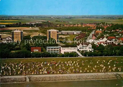 AK / Ansichtskarte Buesum Nordseebad Hotel Seegarten Strand Fliegeraufnahme Kat. Buesum