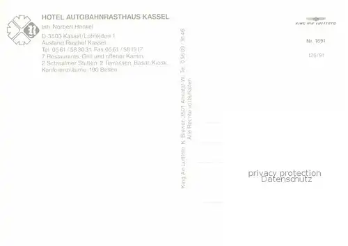 AK / Ansichtskarte Kassel Fliegeraufnahme Hotel Autobahnrasthof Kat. Kassel