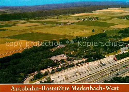 AK / Ansichtskarte Medenbach Dillkreis Autobahnraststaette A3 Fliegeraufnahme Kat. Breitscheid