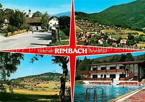 AK / Ansichtskarte Rimbach Bayrischer Wald Schwimmbad Panorama Kirche Kat. Rimbach