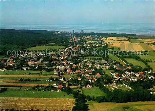 AK / Ansichtskarte Sahlenburg Nordseebad Fliegeraufnahme Nordsee Wattenmeer Kat. Cuxhaven