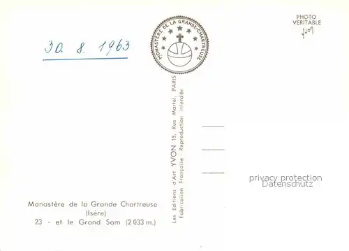 AK / Ansichtskarte Saint Pierre de Chartreuse Monastere de la Grande Chartreuse Grand Som