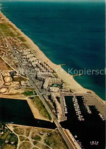 AK / Ansichtskarte Port Barcares Cote catalane et le port vue aerienne