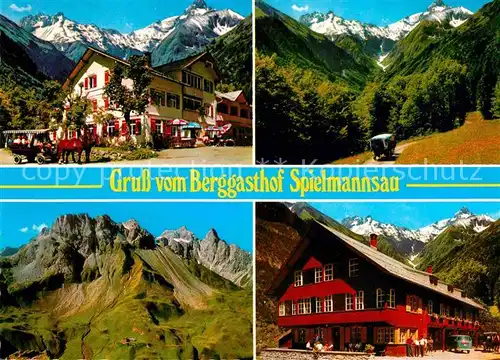 AK / Ansichtskarte Oberstdorf Berggasthof Spielmannsau Alpenpanorama Kat. Oberstdorf