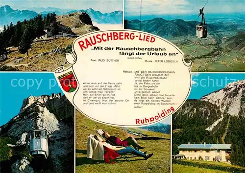 AK / Ansichtskarte Ruhpolding Rauschberglied Bergbahn Berggaststaette Alpenpanorama Kat. Ruhpolding