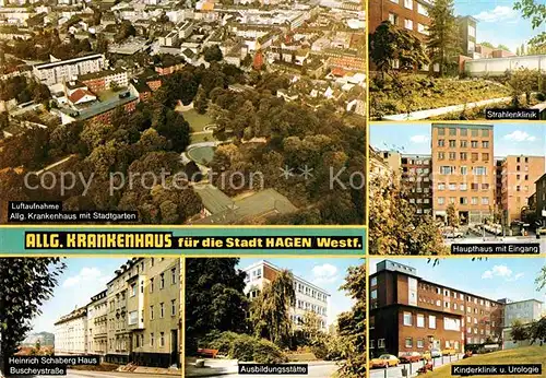 AK / Ansichtskarte Hagen Westfalen Allgemeines Krankenhaus Heinrich Schaberg Haus Kat. Hagen