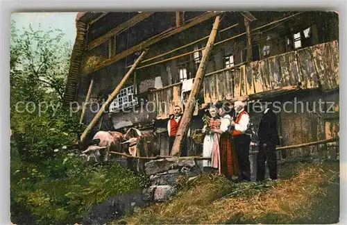 AK / Ansichtskarte Oberzell Harmersbach Bauernhaus mit Gesinde
