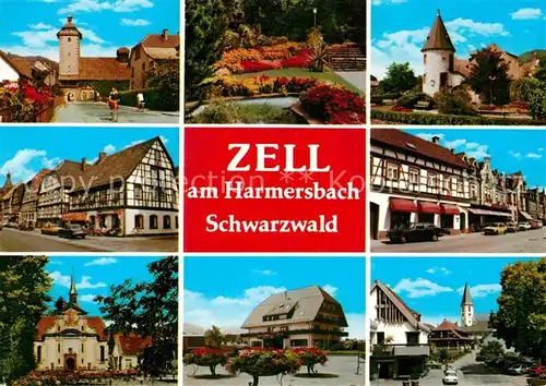 AK / Ansichtskarte Zell Harmersbach Wallfahrtskirche Kurgarten Staddtor Fachwerkhaeuser Kat. Zell am Harmersbach