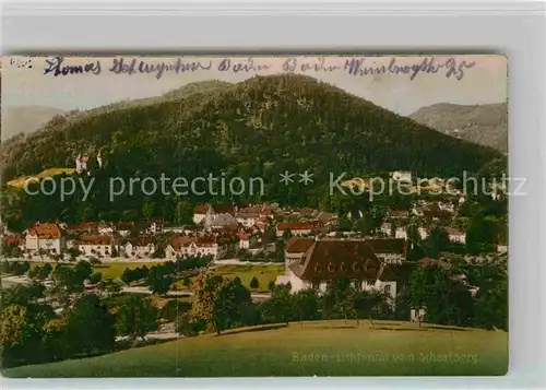 AK / Ansichtskarte Baden Baden Blick vom Schaafberg Kat. Baden Baden