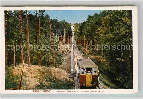 AK / Ansichtskarte Baden Baden Drahtseilbahn auf den Merkur Kat. Baden Baden