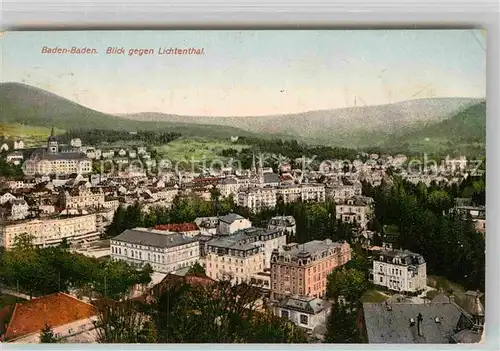 AK / Ansichtskarte Baden Baden Blick gegen Lichtenfeld Kat. Baden Baden