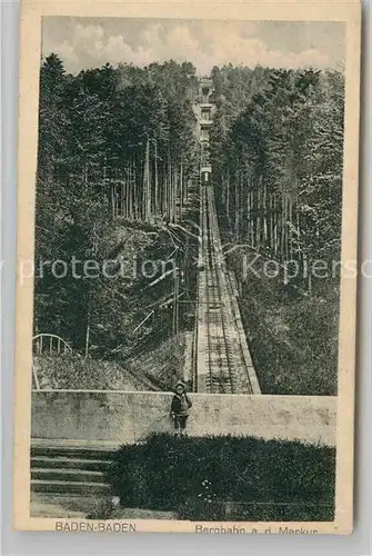 AK / Ansichtskarte Baden Baden Bergbahn auf den Merkur Kat. Baden Baden