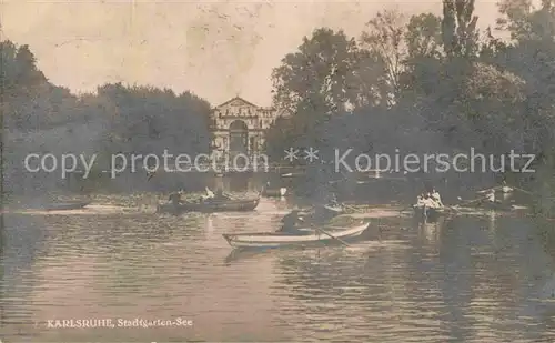 AK / Ansichtskarte Karlsruhe Baden Stadtgarten See