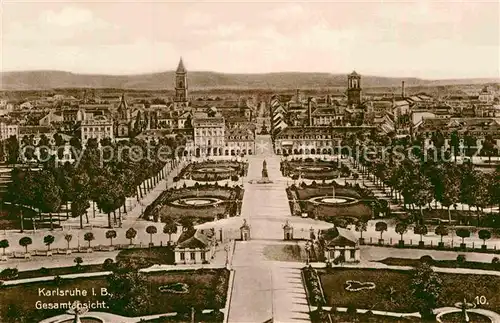 AK / Ansichtskarte Karlsruhe Baden Panorama Schlossplatz