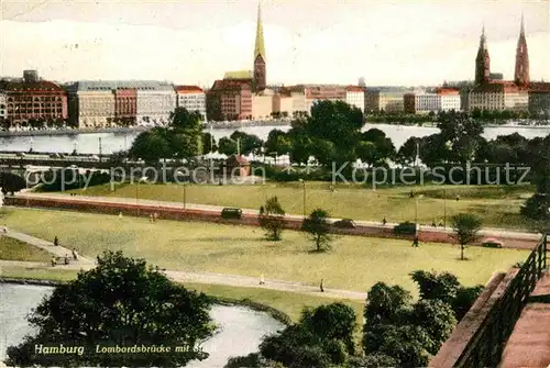 AK / Ansichtskarte Hamburg Lombardsbruecke mit Stadtblick Kat. Hamburg