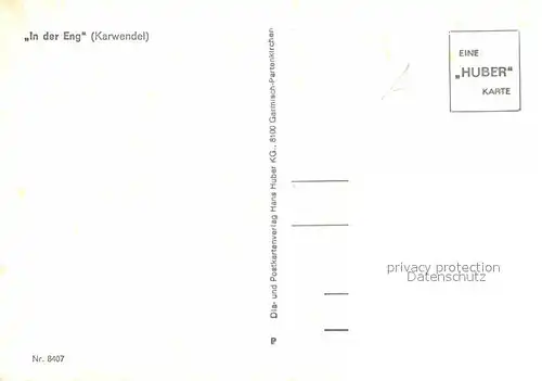AK / Ansichtskarte Garmisch Partenkirchen In der Eng mit Karwendel Kat. Garmisch Partenkirchen