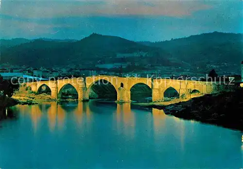 AK / Ansichtskarte Ourense Puente Romano Nocturna Kat. Ourense