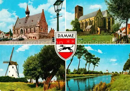 AK / Ansichtskarte Damme West Vlaanderen Windmuehle Kirche Kat. 