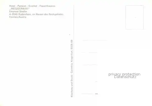 AK / Ansichtskarte Radenthein Hotel Metzgerwirt  Kat. Radenthein