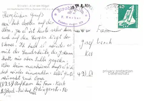 AK / Ansichtskarte Anger Chiemgau Stroblalm Hochstaufen Zwiesel 
