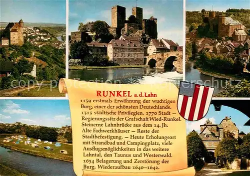 AK / Ansichtskarte Runkel Lahn Ortsansichten Kat. Runkel