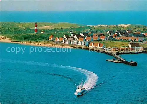 AK / Ansichtskarte Hoernum Sylt Fliegeraufnahme Faehrschiff Leuchtturm  Kat. Hoernum (Sylt)