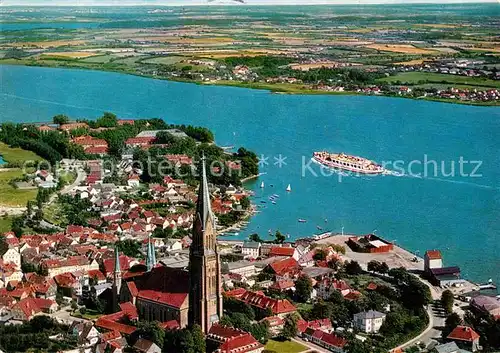 AK / Ansichtskarte Schleswig Schlei Fliegeraufnahme Kirche Schiff Kat. Erfde