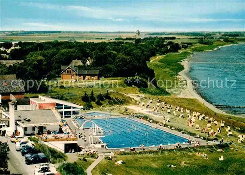 AK / Ansichtskarte Keitum Sylt Strand Schwimmbad Fliegeraufnahme Kat. Sylt Ost