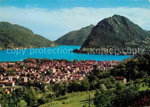 AK / Ansichtskarte Lugano Lago di Lugano Panorama Monte San Salvatore Luganersee