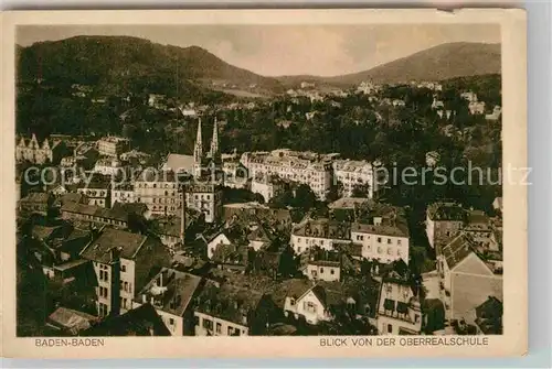 AK / Ansichtskarte Baden Baden Blick von der Oberrealschule Kat. Baden Baden