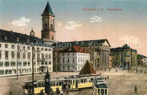 AK / Ansichtskarte Karlsruhe Baden Marktplatz