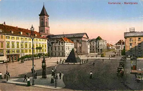 AK / Ansichtskarte Karlsruhe Baden Marktplatz