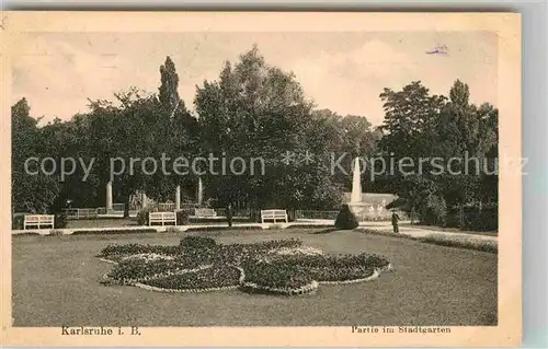 AK / Ansichtskarte Karlsruhe Baden Stadtgarten