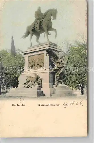AK / Ansichtskarte Karlsruhe Baden Kaiser Denkmal