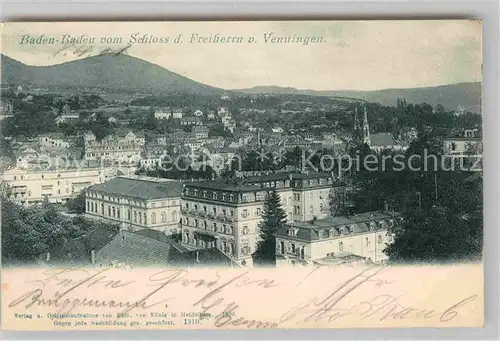 AK / Ansichtskarte Baden Baden Blick Schloss Freiherrn von Venningen Kat. Baden Baden
