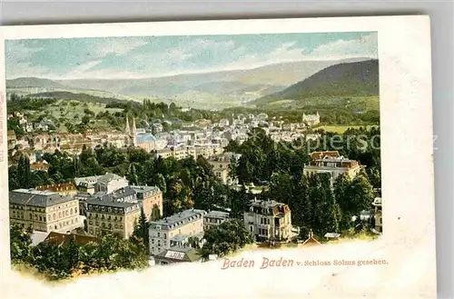 AK / Ansichtskarte Baden Baden Blick von Schloss Solms Kat. Baden Baden