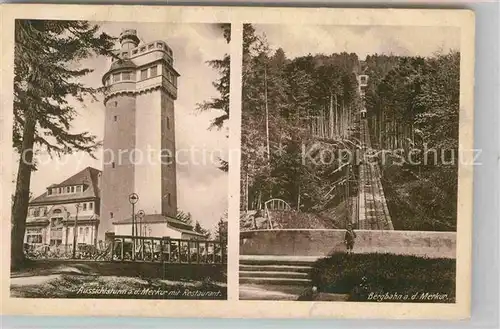 AK / Ansichtskarte Baden Baden Aussichtsturm Merkur Restaurant Bergbahn Kat. Baden Baden