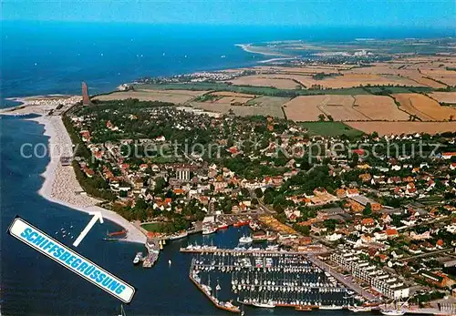 AK / Ansichtskarte Laboe Ostseebad Schiffsbegruessung Strandhalle Laboe Fliegeraufnahme